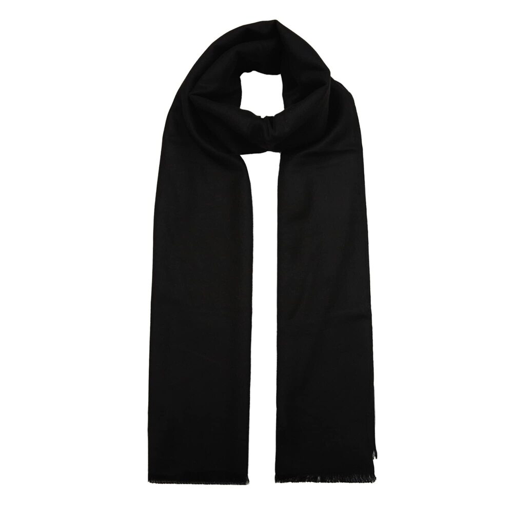 2167 Solid Color Woven Viscose Scarf - Black